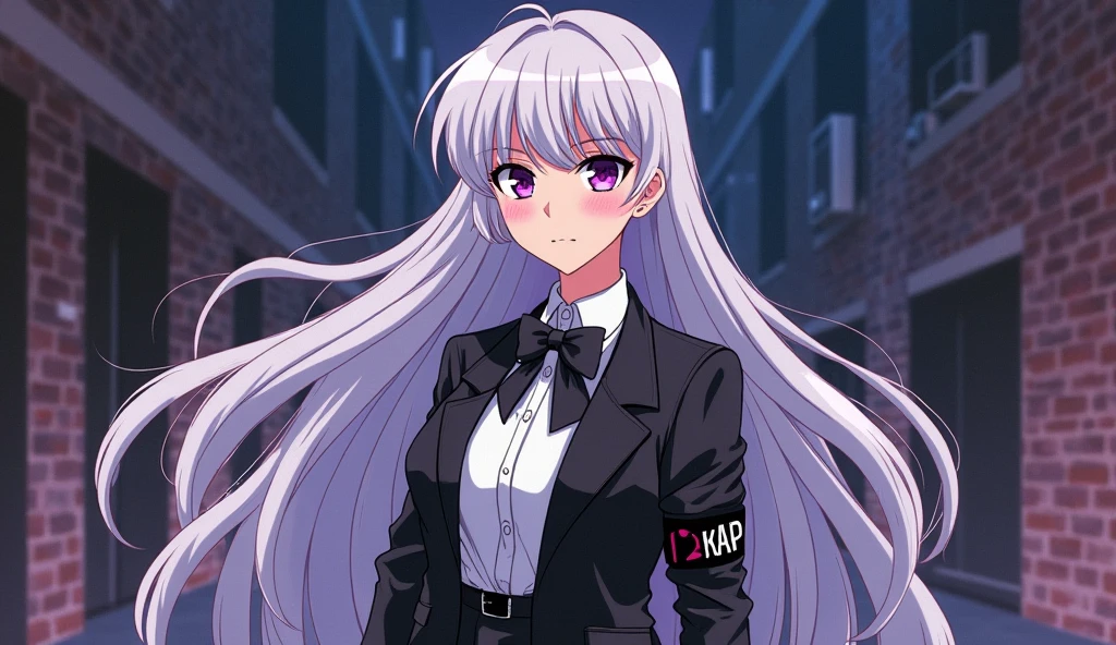 best quality, masterpiece, highres, solo, {black business suit:1.40}, {tie:1.20}, {sunglasses:1.25}, {white gloves:1.15}, {white shirt:1.10}, {black skirt:1.15}, {smoking:1.20}, handsome, {kafuu_chino_istheorderarabbit:1.15}, blue_hair, long_hair, blue_eyes, x_hair_ornament, hair_ornament, blush, bangs, closed_mouth, hair_between_eyes