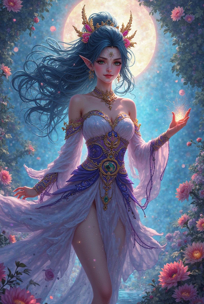 (two subjects)(complex details)(a very high quality,4k,8k,highres,masterpiece:1.2), ultra-detailed, realistic, photorealistic:1.37, HDR, UHD, studio lighting, extreme detail description, professional, vivid colors, bokeh, portraits, landscape, fantasy, sexy, Malaysian, damsel, hijab, sheer, open, translucent dress, big breasts, cute face, unshaved pubic area, pets, kisses, fantasy unicorn, elven glade, moonlight