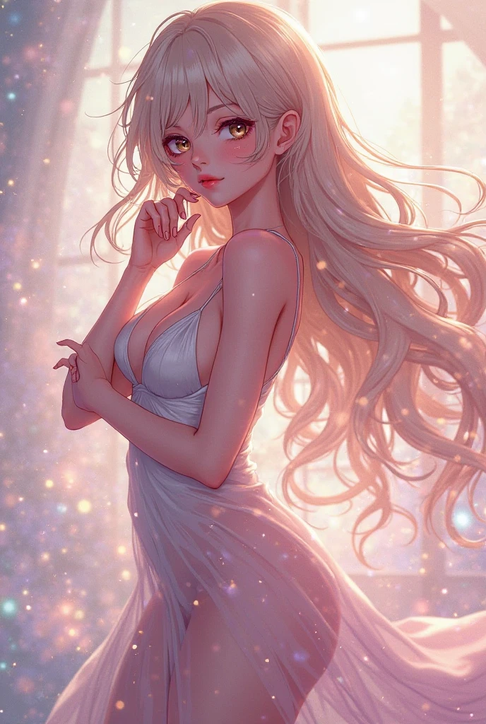 (Harem Manga style:1.2) , Hallucination, daydream , nightmare , Insane Dream , bokeh , erotica , romance , cat nymph and realistic cat , Petals fluttering down , (Single eyelids, round nose, swollen cheeks) , glossy lips , Collarbone , Hair blowing in the wind , Goddess of lust , wrapped body by transparent blanket , hide crotch by cat
