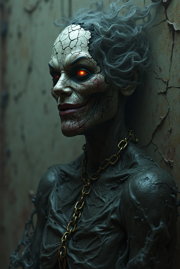 "(The best lighting, oscuro, dramatic),(feto calavera alien, Hellraiser, Cicatrices, , sexy, cerebro, sangre, una rata dentro de la cabeza, terror.),(ojos rojos, calaveras). morning light.