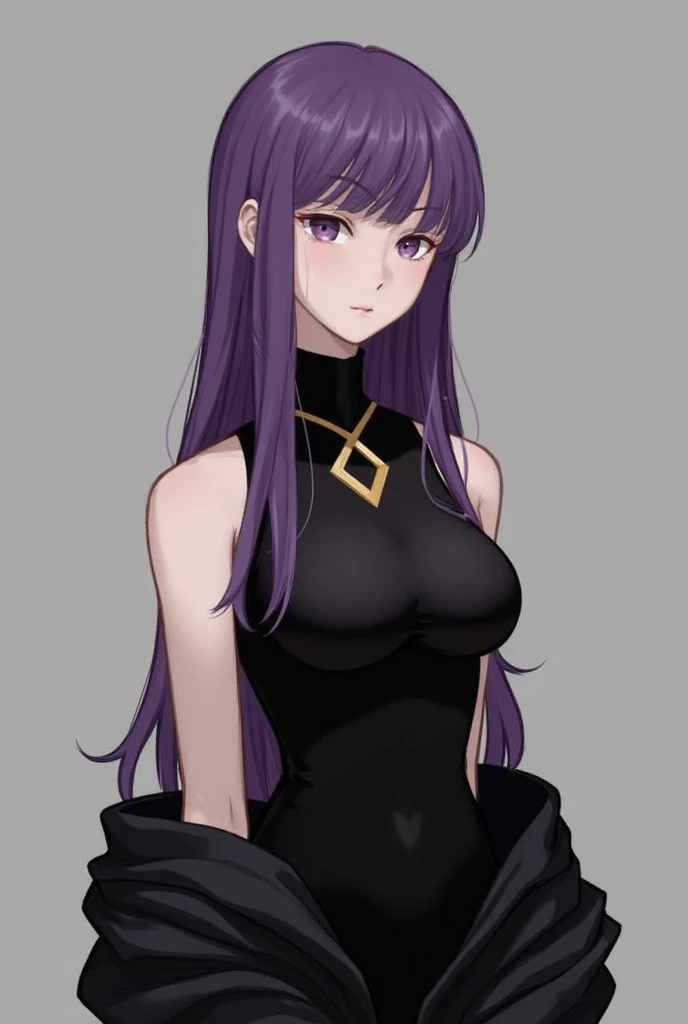 <lora:Hrist:0.6>,1girl, solo, long hair, breasts, large breasts, hat, cleavage, green eyes, upper body, purple hair, braid, choker, hair over one eye, single braid, hair over shoulder
