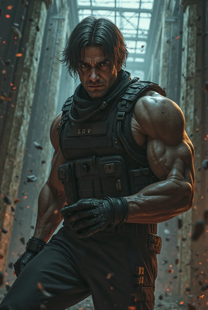 Dark_Fantasy,Cyberpunk,(chain saw,chain saw man,Red:1.1),1man,Mechanical marvel,Robotic presence,Cybernetic guardian, wearing a worn-out mech suit, intricate, (steel metal [rusty]), elegant, clear focus, shot by greg rutkowski, soft lighting, vibrant colors, masterpiece, ((street)), cowboy shot, dynamic pose,