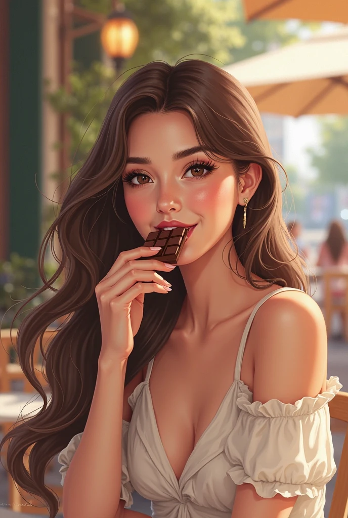  (((medium full shot))), (best quality, ultra-detailed:1.3), (nice hands, perfect hands), official art, cinematic light, (1girl:1.3), adulthot girl, solo, happy birthday Tatiana, birthday cake, long hair, looking at viewer, brown hair, holding, cleavage, brown eyes, parted lips, food, indoors, off shoulder, blurry, sweater, lips, window, blurry background, cake, realistic, nose, candle, sweater,