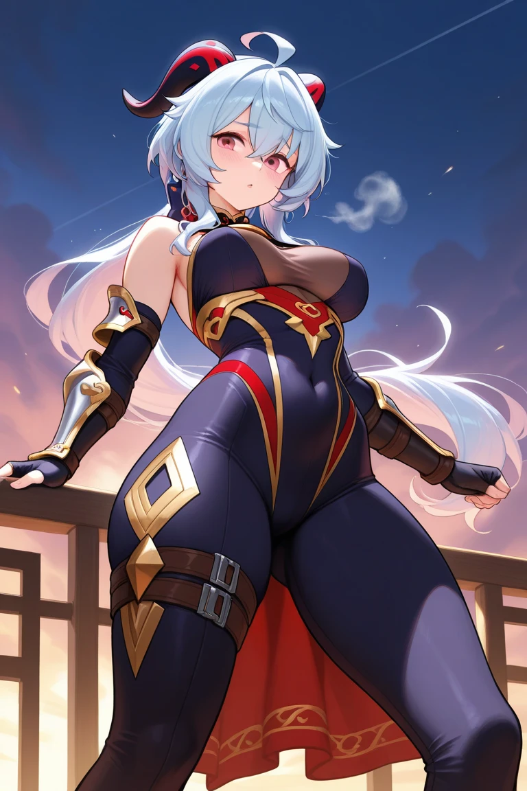 Blue leotard,highleg,Above the city, Preparing for battle, Detailed art photos, beautifull detailed face, Dreamy, blazing, Back lighting, Glamour, Glow, shadowy, oil on canevas, brushstrokes, Soft, Ultra high definition, 8K, unreal enginee 5, Ultra Focus Sharp, ArtGerm, Roisch, nffsw, intricate art masterpiece, Menacing, Matte Paint Movie Poster, Golden ratio, CGsociety trend, Convoluted, epicd, Highly detailed, Vibrant, production cinematic character render, Quality model ultra-high,well-muscled,all-fours,
