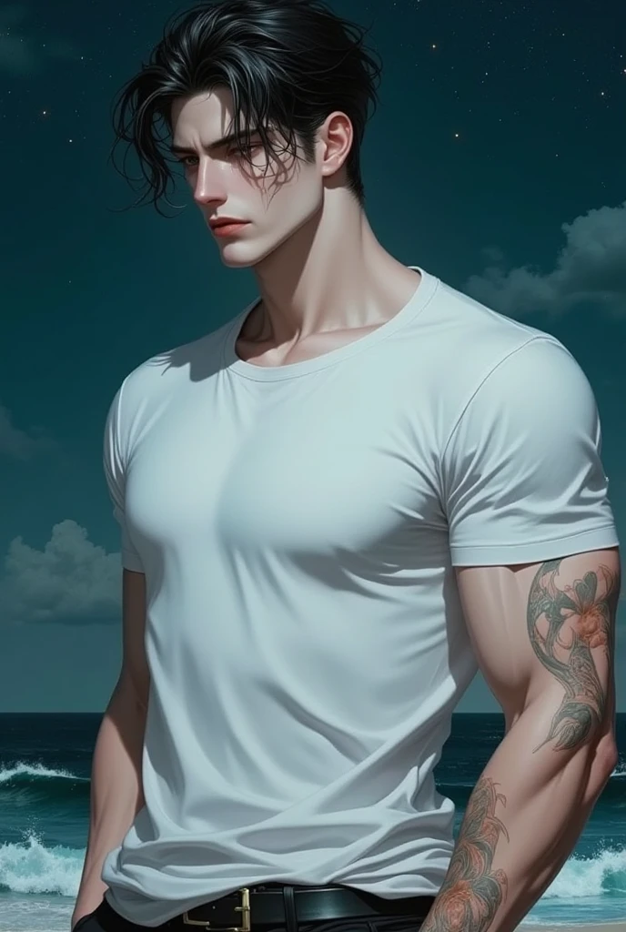 Eye and skin details, face details, , (Sharp focus: 1.2), (Precise focus) sharp face: 1.2),handsome, (((Boy))), Standing, Short hair, Purple hair, (Shirtless), Exposed pecs, Six pack abs, transparent white briefs, Summer, Ocean water, Blue sky , ((transparents thong)),Sunny, White clouds, Sunlight, Water table, ((puffy nipples)),(swollen nipples),((photorealistic)),(pointy nipples), (big bulge), big ass, big booty, ((face detail)), (perfect model face), (bodybuilder),(nsfw)