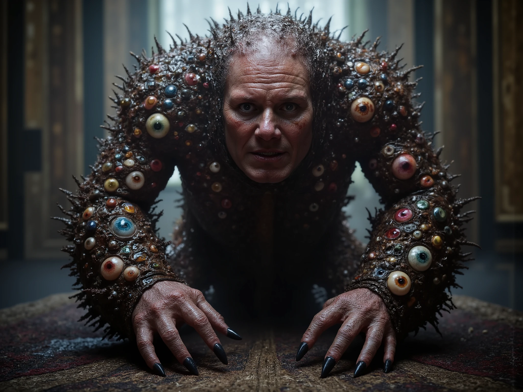 Keir Starmer a monster made of eyeballs, highly detailed, photorealistic, 8K, hyperrealistic, dramatic lighting, gothic horror atmosphere, dark fantasy, ominous, surreal, unsettling, twisted, creepy, monstrous, eyeball creature, horrifying, unsettling, nightmarish monster made of eyeballs,visceral,grotesque monster made of eyeballs,grim,sinister,macabre,unnatural,bizarre,otherworldly,uncanny,dark,sinister,foreboding,eerie,supernatural,unsettling,twisted,gruesome,ghastly,disturbing,haunting,malevolent,eldritch monster made of eyeballs,frightening,petrifying,terrifying,chilling,horrific Keir Starmer,dreadful,monstrous Keir Starmer,grisly,horrifying,gruesome,sinister Keir Starmer,malevolent,sinister,ominous,foreboding,grim,dark,gothic,shadowy,moody,dramatic,haunting,unsettling,twisted,surreal,nightmarish,bizarre,uncanny,otherworldly,unnatural,visceral,grotesque