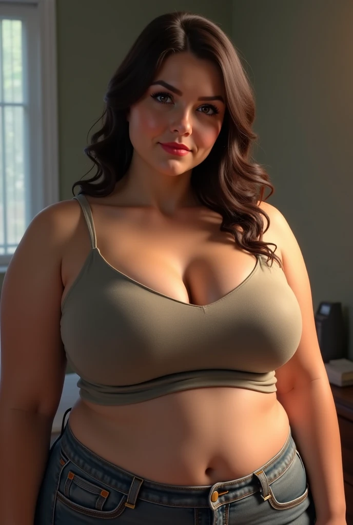 a woman between 35 and 40 years of age who is slightly overweight has lost weight through dieting, photorealistic