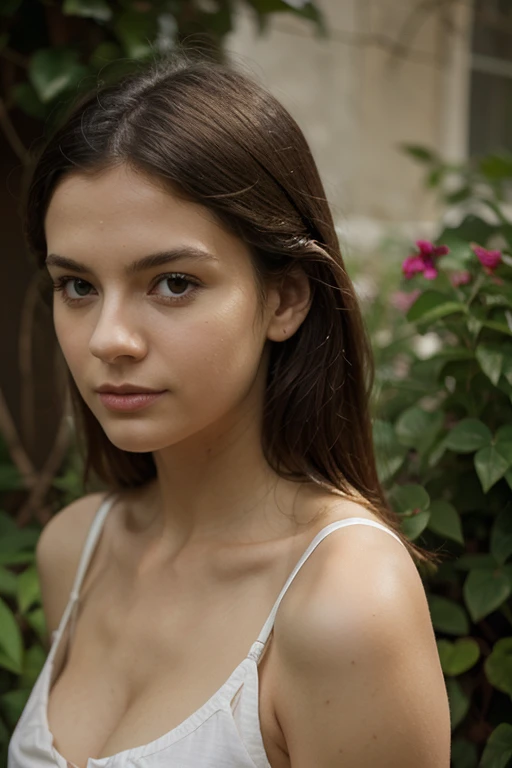 there is a young naked girl , white nature skin, white styled top and black shorts, photo of young girl, and, light blue dress portrait, portrait, masterpiece, best quality, 8k, detailed skin texture, detailed cloth texture, beautiful detailed face, intricate details, ultra detailed motion blur, glowing light, reflection light, blending, drop shadow, textured skin, super detail, highres, 8k