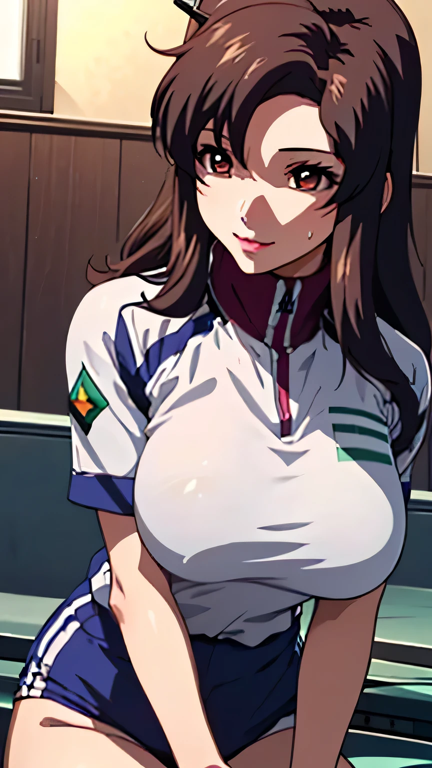Make me look more delicate、Please draw beautifully ,It's see-through when it's wet,Please wear a blue uniform,,Big BreastsをさらにBig Breastsに描いて下さい,My nipples are sharp and protruding,The work alone is great enough, ,(( please draw a more delicate expression)),( Showa volleyball players ),( dark blue bloomers を履いている dark blue bloomers ), (40歳adultsの色気のある女性),(( hair,eye)),(4K,8k,CG Unity,最高masterpiece,masterpiece, Top Quality:1.2),Official image,(( perfect anatomy, realistic depiction of a chicken on the head:1.12)),(( exists, existsPhoto:1.2)), artistic eyeliner , radiant pink lips , adults , double eyelids , High Definition Acrylic Painting , とてもなめらかなhair ,詳細な顔とeye,((:1.32)),(( I'm wearing an old fashioned bloomer and gym wear )), knee-length white socks , staring at the camera with a gentle expression , kind smile , gentle expressions that make you want to take off your clothes , Big Breasts,((Schoolyard:1.11)),(( Random poses with pink breasts:1.11)),(( Hold your head high:1.01))