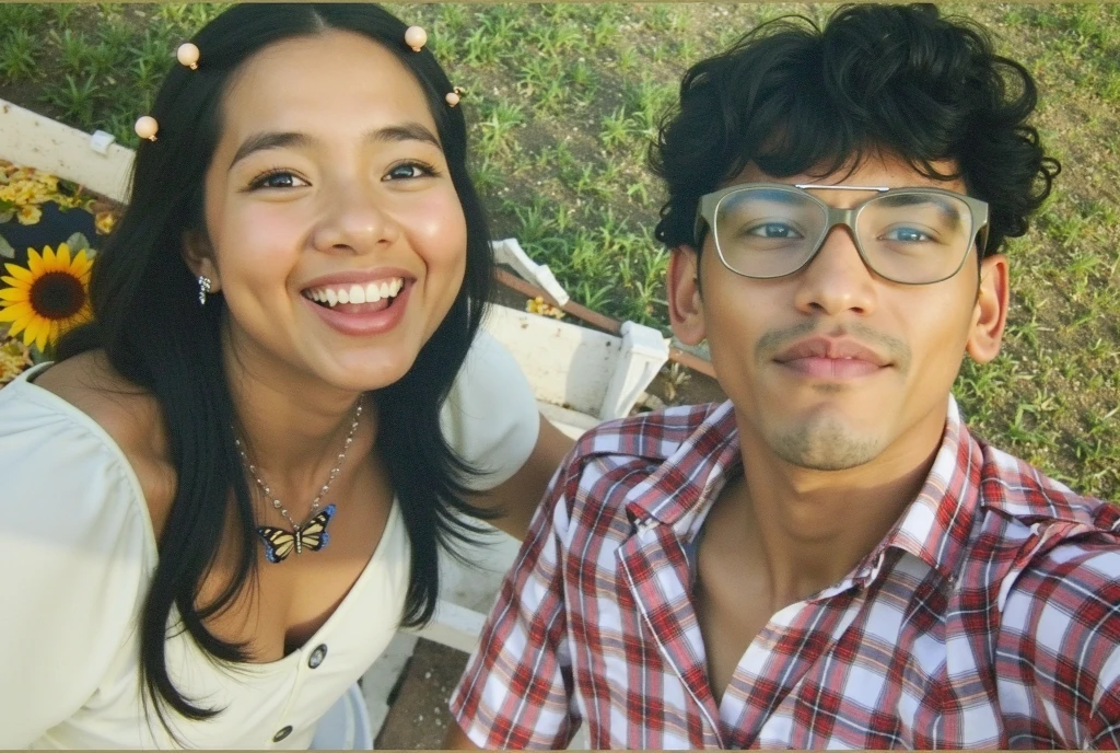 Boy having sex with a girl with glasses and long black hair