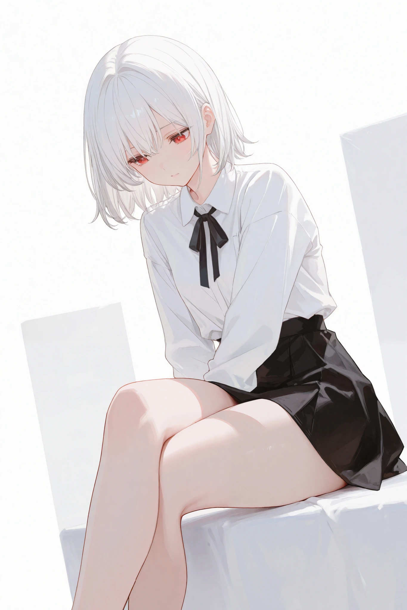 girl、white hair、cute、sexy、Strange Eyes