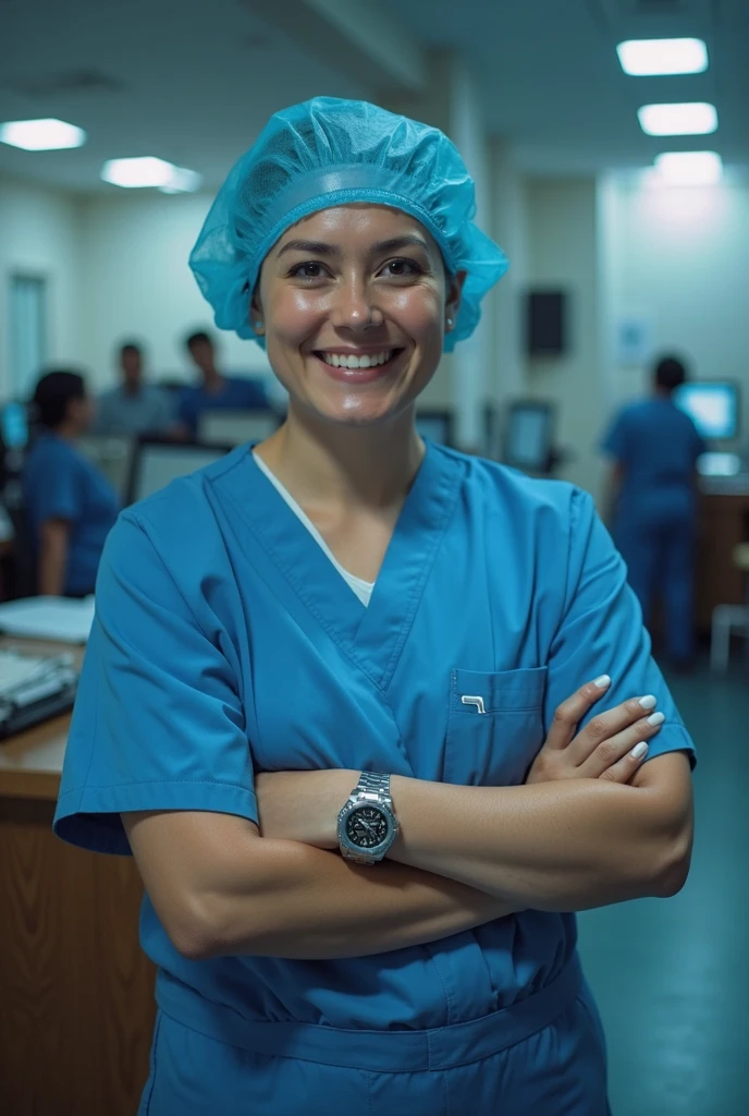 crea la imagen de una enfermera en un hospital
