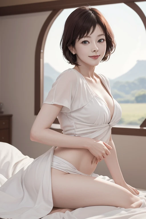 Masterpiece,Best quality, (maam. clerk:1), (Long-range shots)), ultra - detailed,独奏,exteriors,(the night),mountain ranges,naturey,(As estrelas,themoon)cheerful big breasts,ln the forest、Rochas、rios、wood、smog、shadowing、to contrast、cloudless sky、analogue style(View the audience:1.2)(skin textures)(filmgrain:1.3) , (a warm color palette, a warm color palette) :1.2), Cinematic light, side-lighting, 超高分辨率, Best shadow, primitive, big pelvis,1.8 meters tall,White color blouse,Long legs,skin hyper-detail,Clear pores,in a panoramic view,Cocked buttocks,black lence stockings,Mature at 30 years old, A noble and elegant Japanese woman, Perfect face, Fantastic look, (Detailed facial features), Clean and nice face,Photorealistic, Sharp focus, Wavy hair, Wrinkles at the corners of the eyes,