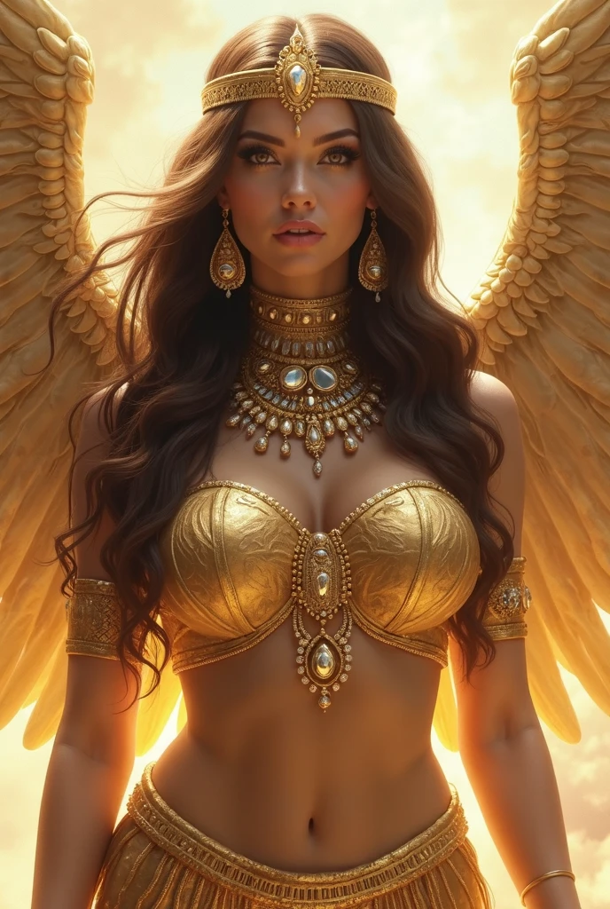 "Generate an AI-powered artwork that envisions Megan Fox as a mythical figure from ancient mythology. Picture her as a modern-day goddess, with features and attire inspired by ancient myths. Imagine Megan Fox draped in ethereal garments, adorned with symbolic elements that represent her strength, allure, and mystique. Place her in a mythical setting, surrounded by elements from various mythologies, such as celestial symbols, mythical creatures, or ancient ruins. Use a harmonious and captivating color palette that conveys both the timeless beauty of Megan Fox and the mythical atmosphere. The final image should be a captivating blend of contemporary allure and the timeless mysticism found in ancient mythology."