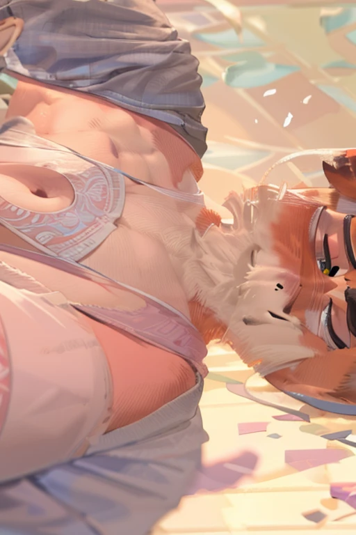 by chunie by catsudon by retros, male,((mature,mature male)),((Bearded,mustache)), felid, solo, Lion,(white hair), facial hair, facing viewer, (((closed eyes))), ((smilling)), feline claws, ((5 fingers)), red and orange spiral background, (naked,nude),(penis), smile, ((((ok gesture)))), palm forward,