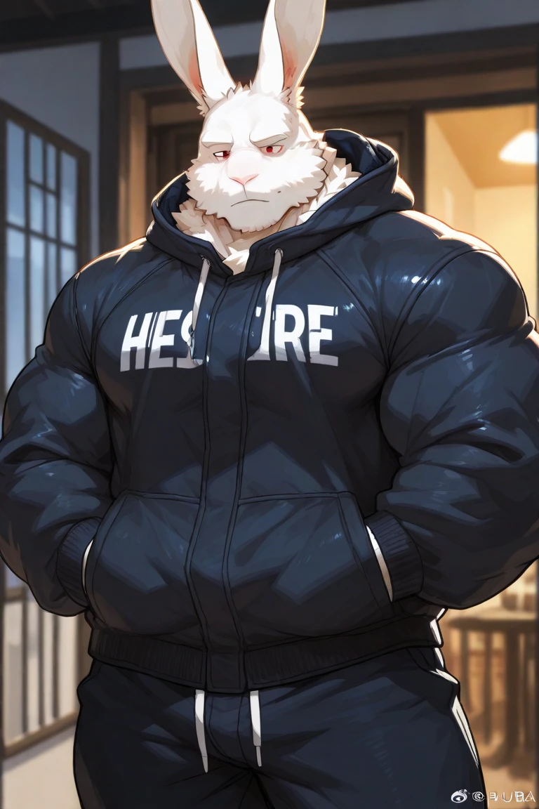 (By darkgem, by Oouna, by honovy, by thebigslick, By null-ghost), male, Lars, larsafterclassvn, afterclassvntiger, 独奏, front view, clothed, clothing, safe, ahibara, tokyo street, hoodie, streetwear, grey fur