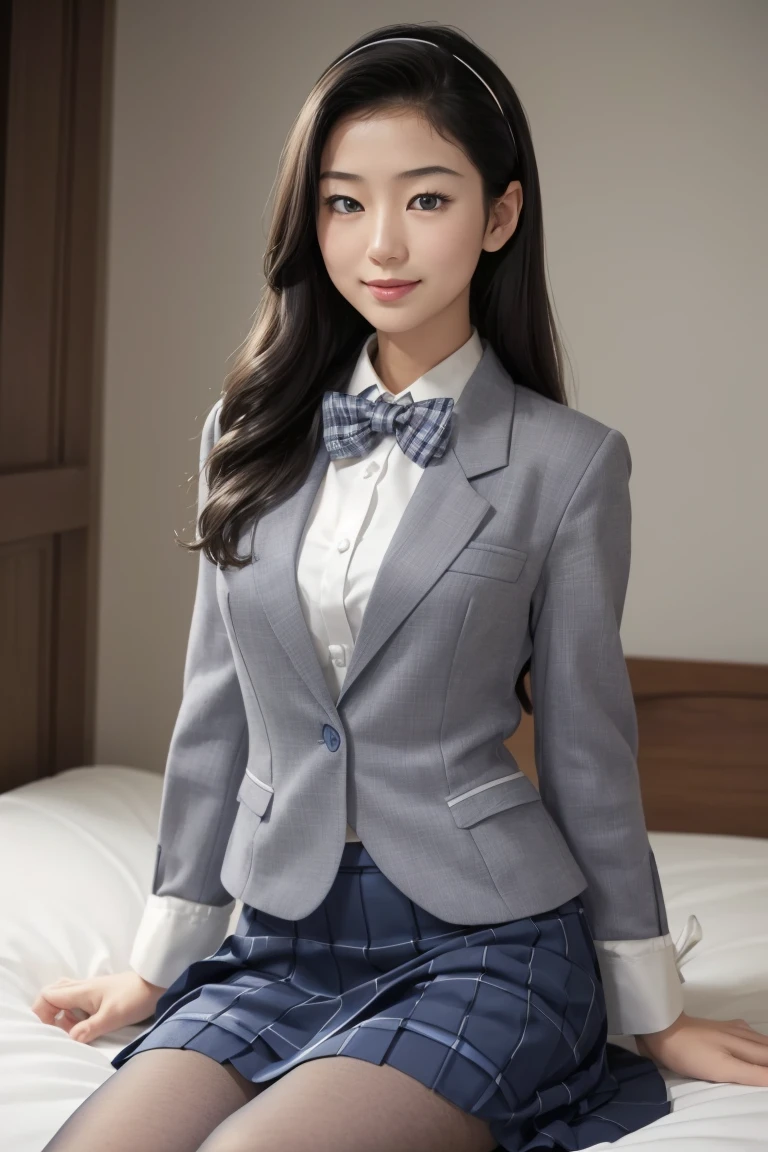 (8K), (highest quality: 1.2), (realistic), (realistic: 1.37), ultra high resolution, 1 girl, cute, smile, closed mouth, beautiful details, beautiful nose, wet hair, giant dulcefo, pork, thighs,Self snap,college uniform,simple blazer,pleated skirt,Are standing,opaque tights,(8K), (highest quality: 1.2), (realistic), (realistic: 1.37), ultra high resolution, 1 girl, cute, smile, closed mouth, beautiful details, beautiful nose, wet hair, giant dulcefo, pork, thighs,Self snap,college uniform,simple blazer,pleated skirt,opaque tights,bed,spread your legs ,skirt lift, From above