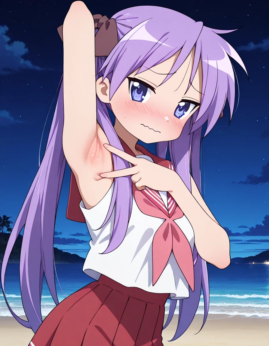 Anime Femboy, Fine skin, cute, (masterpiece, highest quality, 8K ultra-high resolution:1.4), beautiful detailed eyes, ultra-detailed, drsizukachan1, 
Standing, front view,
kagami hiiragi, Twin tails, purple hair,
(Completely naked), pussy line, ((no constriction, Dim body)), 
((Femboy)), oto ko no ko, a feminine boy,