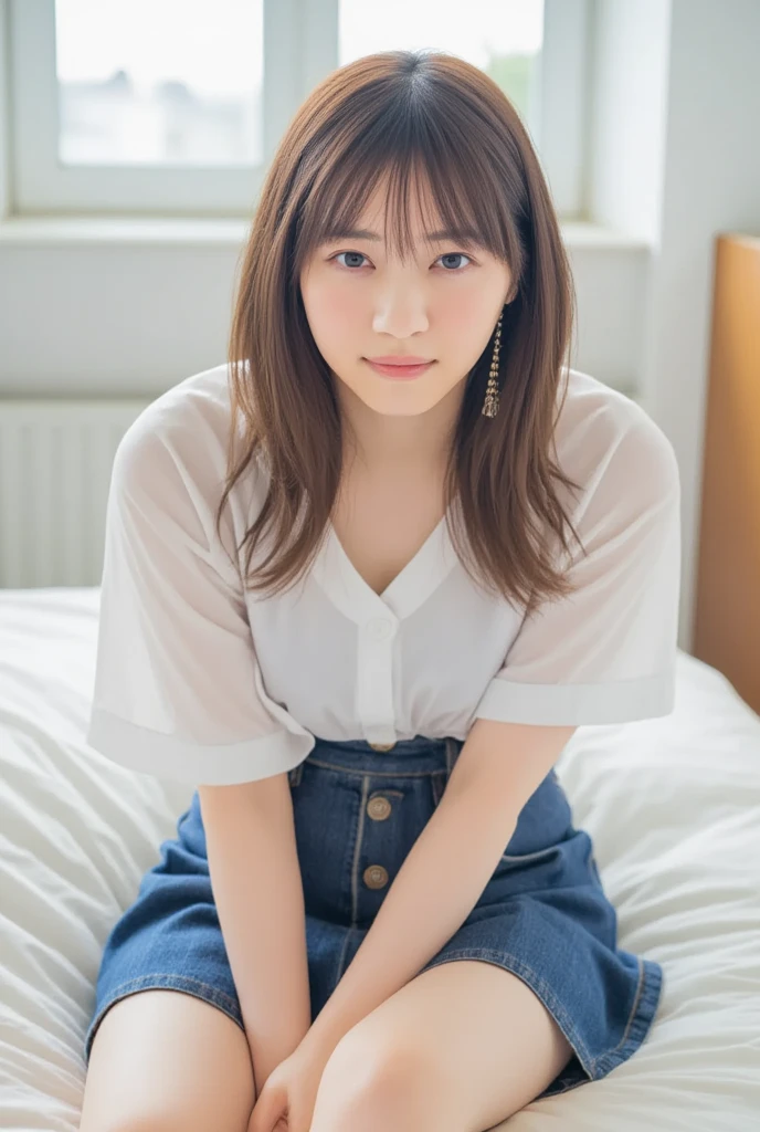 raw photo, 1girl, nude, medium breast, cute face, beautiful face, hands behind body, photorealistic, depth of field, best quality, masterpiece, anatomically correct, textured skin, UHD