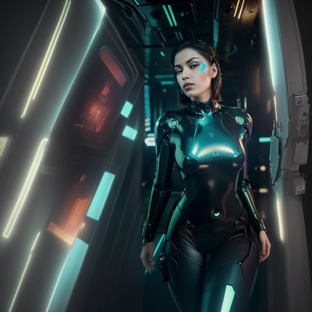 Hyperrealistic art of Photorealism <lora:StikoudiSDXL:1>, StikoudiSDXL in turtleneck cyberpunk leather clothes, black hair, in a cyberpunk underground club, neon lights, smoke, laser beams, (looking at the viewer:1.2), Photorealism, often for highly detailed representation, photographic accuracy, or visual illusion., Extremely high-resolution details, photographic, realism pushed to extreme, fine texture, incredibly lifelike