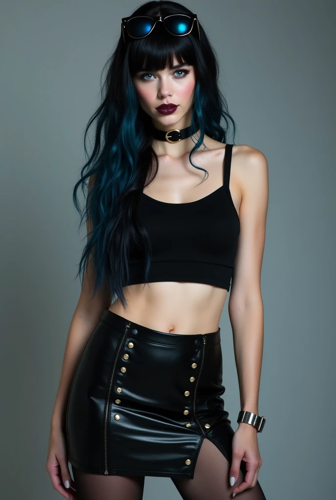 FROM ABOVE FULL BODY, Madelaine Petsch, JANE MARGOLIS ((Pale Skin)), ((Pearl Skin)), ((black hair with bangs)), ((wearing black band shirt)) Sexy Yongue Woman ((She has long straight black hair with straight bangs above her eyebrows and icy light blue eyes, pale skin, a atletic defined toned body, a thin waist, wide hips and. She really likes heavy metal and post punk, she knows how to fight karate, capoeira and Brazilian jiu-jitsu. she always wears black clothes or band shirts along with gothic or metal accessories.)) Portrait ((Perfect Feminine Face)), Precision, 8K, High Detail, (Highly Detailed CG Unity 8K Wallpaper), Ultra-realistic Full Shot Body Image, Beautiful (Skinny) Sexy, Trending in CGSociety, Complex, High Definition, Sharp Focus, Dramatic, Volume Lighting, Digital painting, intense model shooting style, (highly detailed CG Unity 8K wallpaper), full-shot body photos of the most beautiful works in the world, pearl skin, professional majestic oil paintings by Ed Blinkey, Atey, Studio Ghibli, Jeremy Mann, Greg Manchez, Antonio Moro, trending on ArtStation, Trending, Incremental, High Detail, Sharp Focus, Mid Journey and dramatic and photorealistic painting art by Greg Rutkowski at CGSociety