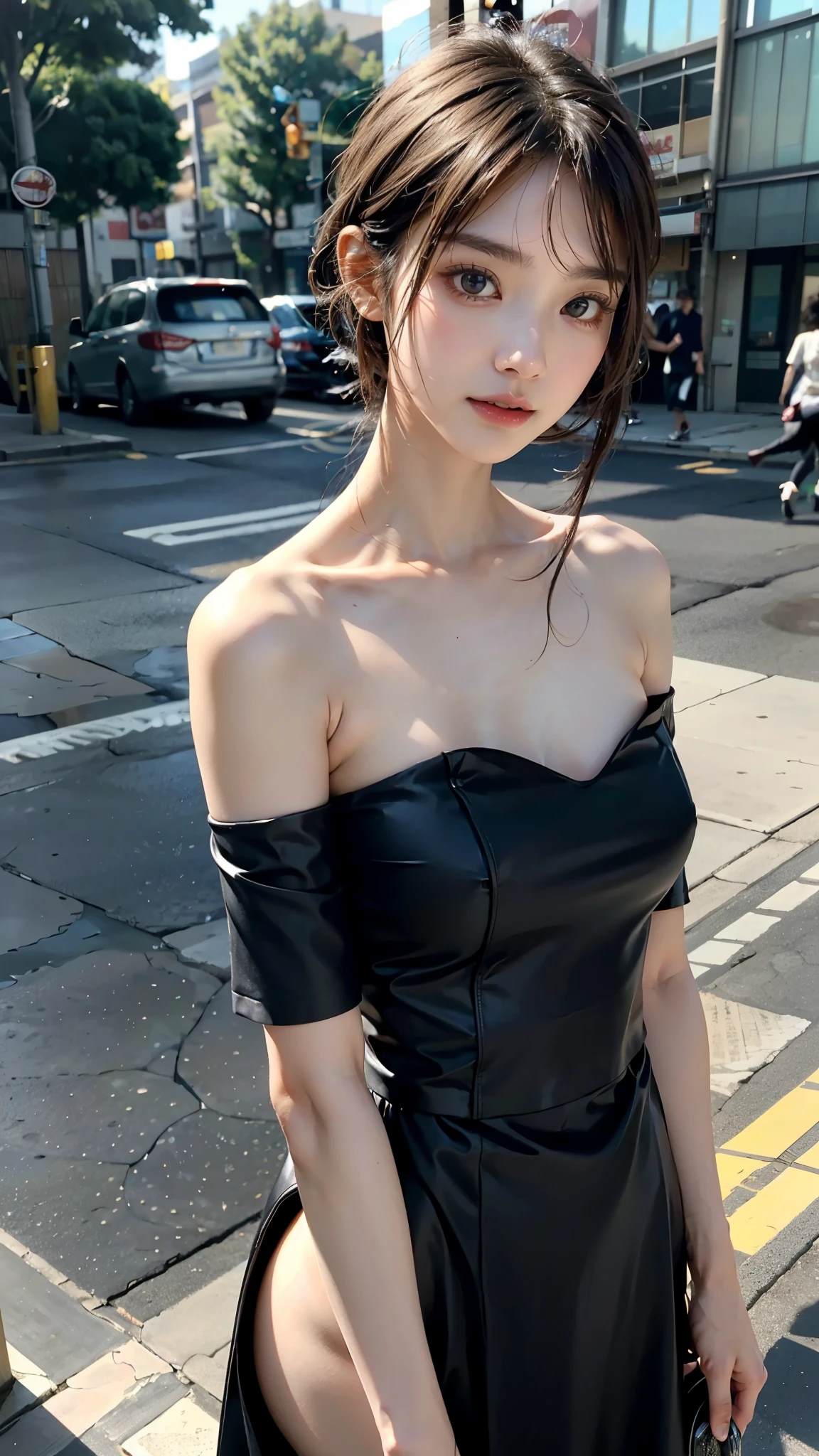 8K, obra maestra, foto cruda, mejor calidad, Fotorrealista, Fondo de pantalla CG unity 8k extremadamente detallado, profundidad de campo, cinematic light, destello de lente, trazado de rayos, (cara extremadamente hermosa, hermosos labios, ojos bonitos), cara con detalles intrincados, ((Piel ultra detallada)) 1 chica, en la oscuridad, sombra profunda, Bonita chica coreana, kpop idol, 1 chica, (Muy delgado and slender muscular body:1.3), ((ver al espectador)),(gran sonrisa:1.3), (Noche de moda, noche oscura, (neon lights sign), (fondo borroso), Noche de la calle de la moda),(No hay nadie en el fondo:1.3), Hermosos aretes, brazalete, collar, Pantys, ojos claros, Caminando, (pale skin), (ojos grandes), Mirar hacia adelante, (brown hairs), (tiro de cuerpo completo), ((Vestido rosa fuerte de seda:1.3)), ((vestirse bien)), ((vestido con cordones)), (ver al espectador:1.3) pecho abierto, Muy delgado, pechos medianos, volver, (Tiro de vuelta), enfoque culo, antes de las cejas,(Vestido apretado), muslos gruesos