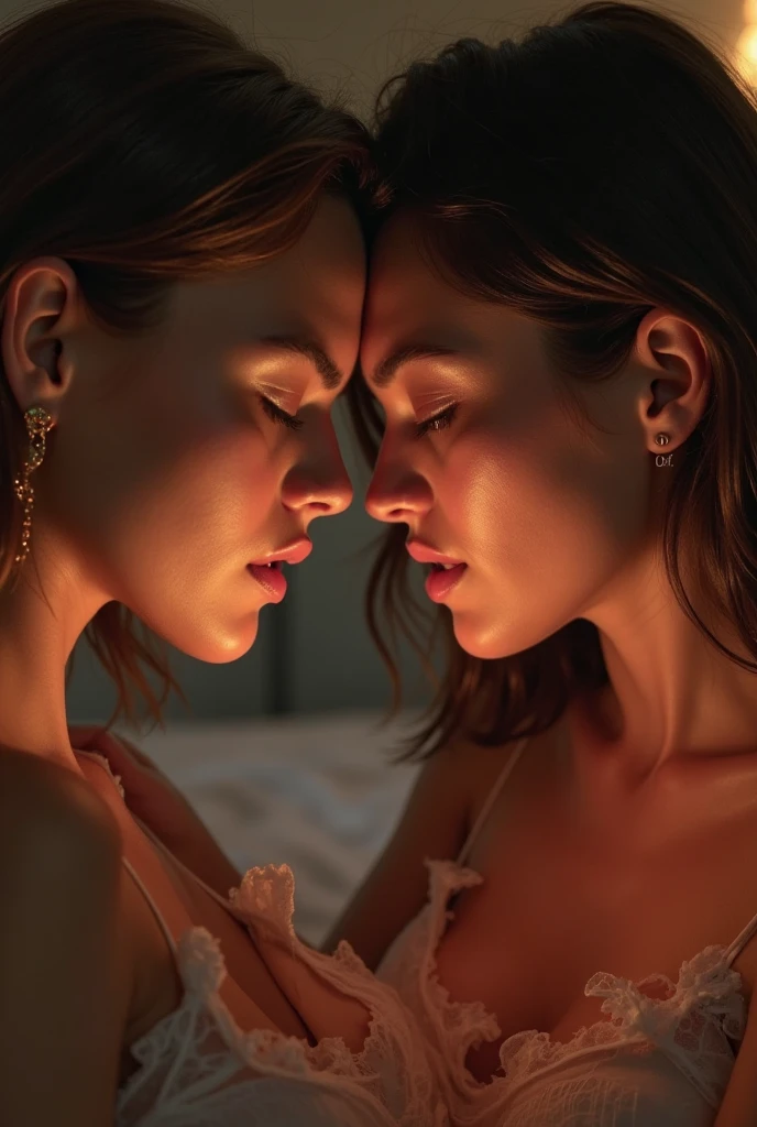 a woman sitting on another woman's face, detailed facial features, intimate lesbian sex, erotic, sensual, highly detailed, photorealistic, warm lighting, soft focus, romantic atmosphere, (best quality,4k,8k,highres,masterpiece:1.2),ultra-detailed,(realistic,photorealistic,photo-realistic:1.37)
