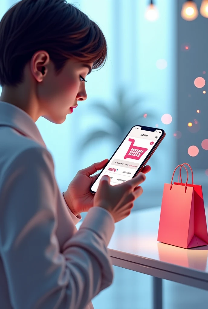 A profile picture design about shopping different kinds of products online more focused on fashion.