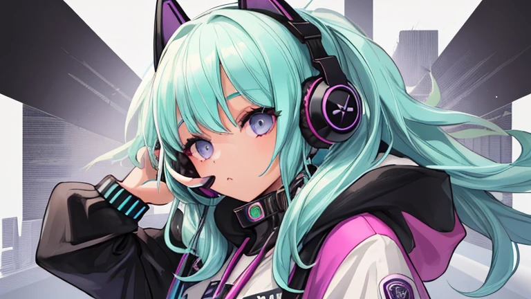 Anime girl with headphones and purple outfit in a futuristic setting, Best anime 4k konachan wallpaper, Anime Style 4k, Cyberpunk Anime Girl in hoodie, Cyberpunk Anime Girl, Digital Cyberpunk Anime Art, anime cyberpunk art, Cyberpunk Anime Girl mech, female cyberpunk anime, Amazing anime 8k, Nightcore, Digital Cyberpunk - Anime Art, anime wallpaper 4k