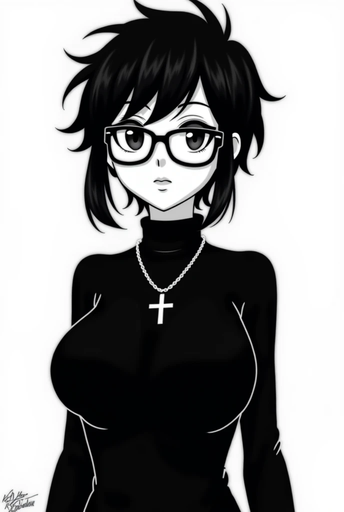 girl, facing the viewer, black and white, messy short hair, glasses, edgy accessories, collar, sporty style, nude, naked, nipples, small breast size, confident gaze, monochrome color scheme, looking to the side, casual pose,head,((a person)),cat ears hairband, open legs, sweating body, body full of cum, pee, cum on crotch