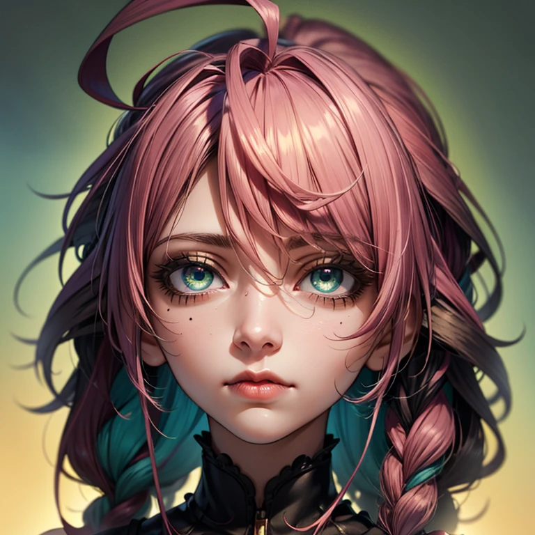 ((masterpiece,best quality)),1girl, solo, kokomi, mature, close up, detailed face, makeup, looking at viewer, frown, pink hair, outdoors, bangs, sunlight, dappled sunlight