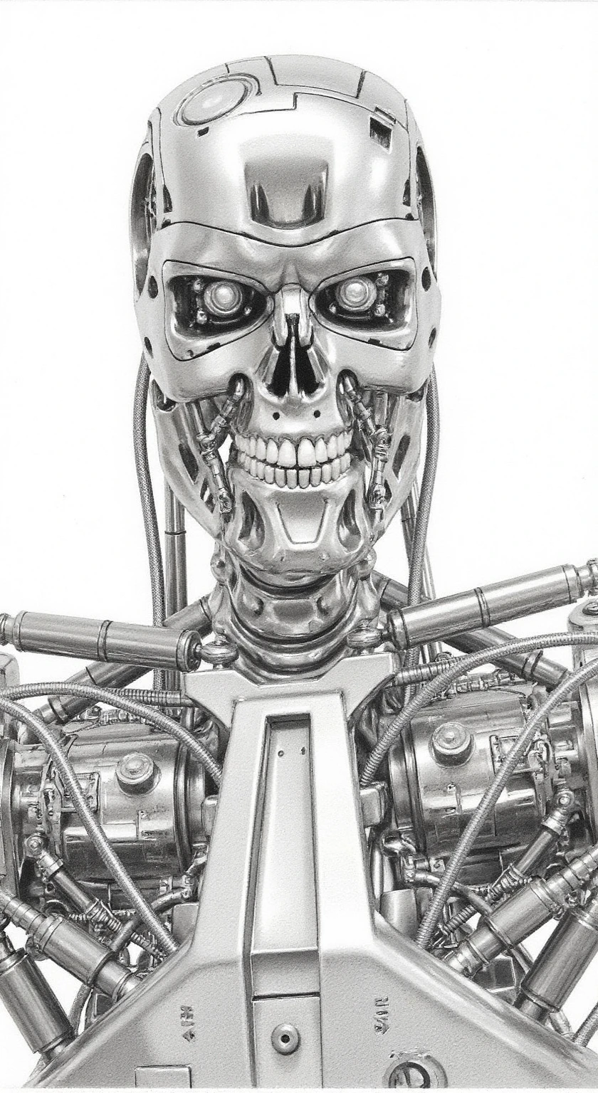 drawix11 cyborg eats an apple<lora:drawix11:0.8>