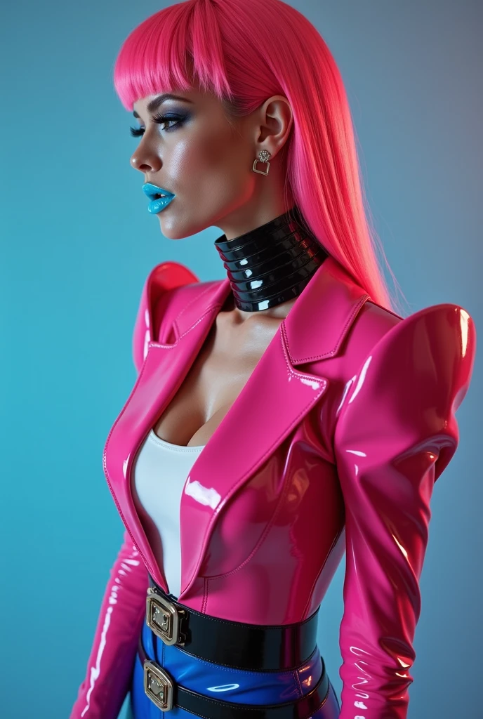 Lady gaga robot photo, 4K texture, long hair, high quality, extravagant hairstyle, original album cover, couture dress, 8k image, futuristic, high image quality