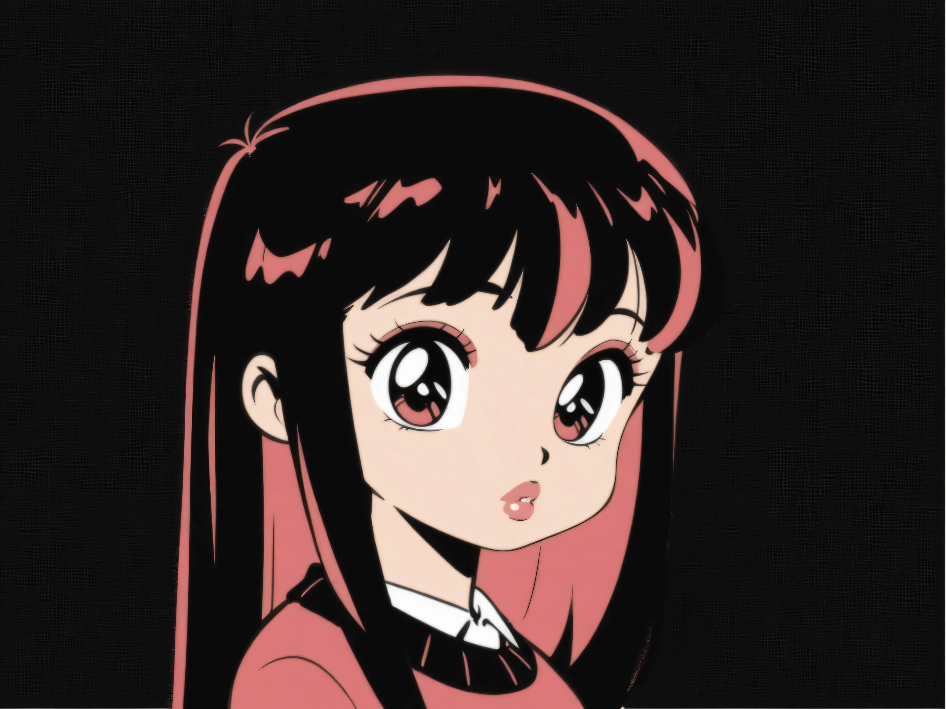 (highest quality, sketch:1.2), Dark monochrome background, anime,Illustrator,anime,1 girl, Detailed lips,sweater,custom,background completely black, Neon Hair,Texture Cropping,Canadian, masterpiece, Style: Retro Classic, Dark Black, art, black background, 
