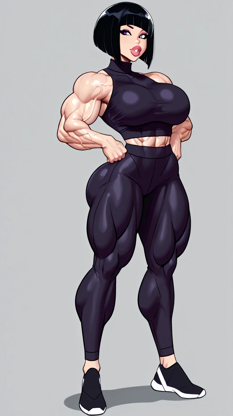 tmasterpiece,Best quality at best,Burly woman,Exaggerated large muscles,tightsuit,stocklings,leather boots,Full body like,beautiful attractive face, Single female,Thin waist,Very broad shoulders, Strong and powerful arms,Strong and powerful leg muscles,thick calf,long leges