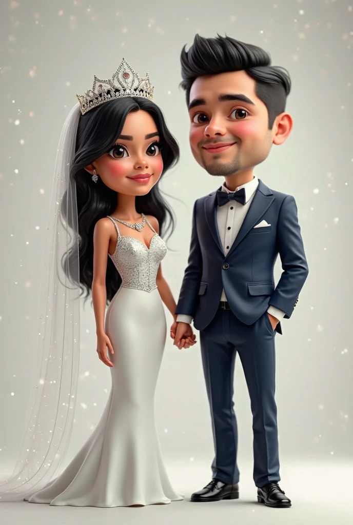  A weeding couple with full body size
  The illustration is a high-definition illustration in 4k resolution, featuring highly detailed facial features and cartoon-style visuals.