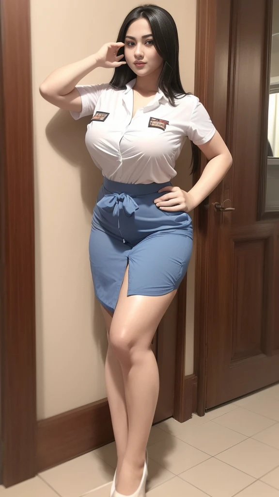 Asian girl ,bimbo, Long eyelashes ,big lips,enlarged lips,big blue eyes,chubby cheeks,gigantic silicone breasts,narrow waist,pumped hips,pumped thighs,big pumped ass, perfect abs ,bubble butt,long legs,(porn shapes),blonde braid,bronze tan,(clothes: white polo shirt,red midi skirt,white football high knee socks,high white sneakers,thick gold chain around the neck,earrings,gold bracelets,belt,choker),(location:sleeping,night),(sexy pose,standing ),(horny,sexy,hot),(role model:fitness model),smoky eyes ,sluty makeup,(ahegao face),(orgasm face),(ecstasy face),(high quality),(high detail),(8K,UHD),(tattoo arms,tattoo chest),(full body:1.5),rear view 