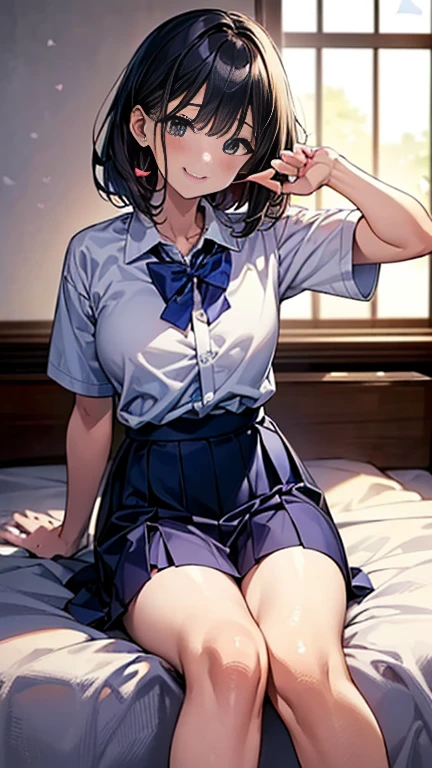 Super delicate and cute girl with black hair、soio、a junior high school student、14years、8K Ultra High Definition、Delicate texture、 Medium Hair、flat chest、(((Plaid mini skirt)))、(((Wear a cardigan over a collared shirt)))、high socks、Plain clothe、Smiling,spreading her legs,exposed panties,nsfw,middle breast,classroom,lying down on the desk,spreading legs open wide with knees bent,creating the shape of the letter M,(((detailed race white panties))),((exposed bra)),splashing with semen