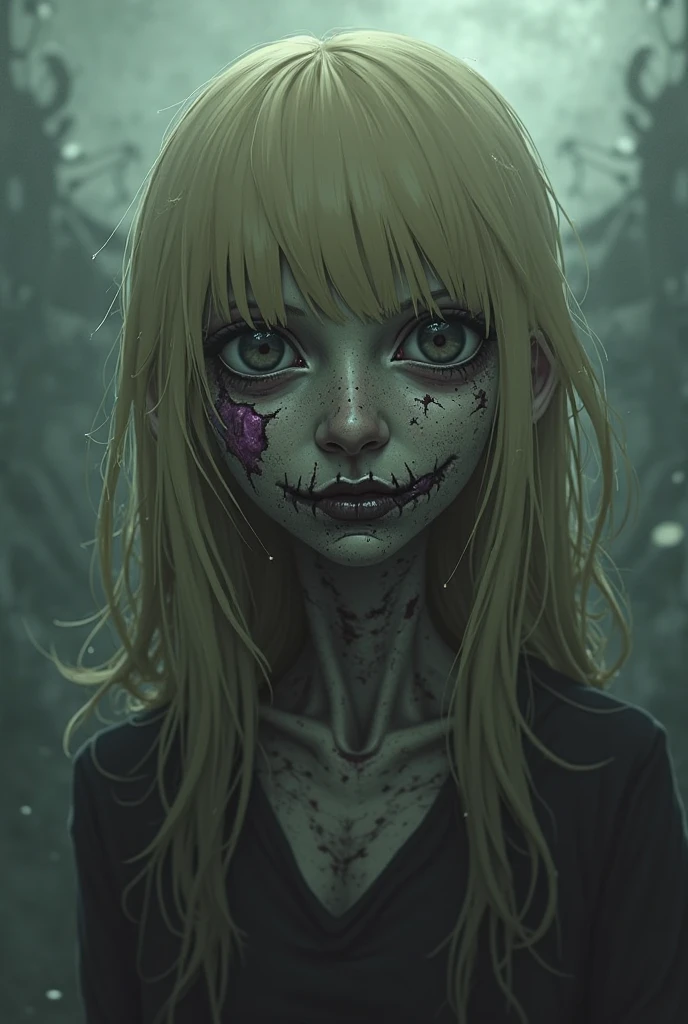 masterpiece, Highest quality, View from above, One girl, ((naked)), ((pale_skin)), (((Straddle a man))、((In a sensual pose crawling on the floor))、((A body covered in filth))、Sharp teeth, Horror, Messy Hair, look up, Makeup running down,, Horror, Devilish Laugh, spooky, Broken black piemas, , Kneel on the floor, Wooden chamber, (血まみれの奇妙なspookyサイン, Wounded), ((Blood splattered on the floor)), darkness, Cruelty, Low Light, Ultra-detailed, expensive_resolution