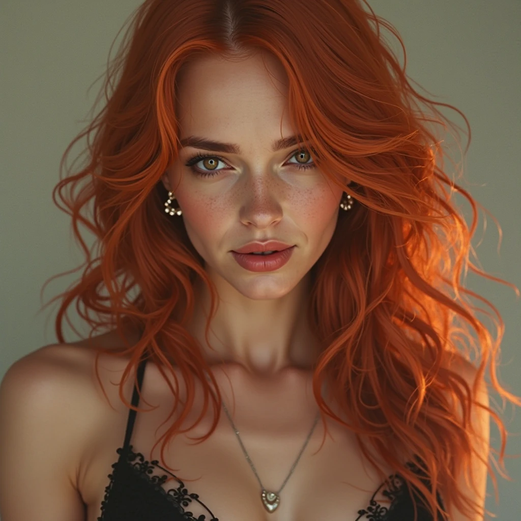 ((Very beautiful girl)), 8k, Young beautiful girl, sexy girl, ((red long hair)), red long curly hair, ((very long hair)), complex makeup, ((big tits)), ((huge breasts)), big boobs, ((huge tits)), ((plump lips)), pouty lips, pouty lips, big lips, ((big expressive black eyes)), big eyes, perfect beautiful girl, young mommy, necklace, glitter, ((perfect hands)), wet, sexy, ((in a silk white blouse)), Background: ((selfie at school)), ((selfie)), close-up, many details, contour lighting, ((selfie)), close-up, first person, sex, lust, debauchery,
