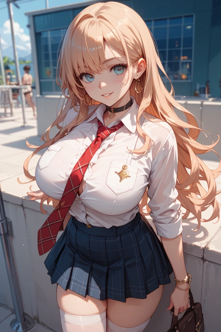 Grundlegendes Aussehen: Marin is a pretty, energetic girl with long, welligen, blonden Haaren und leuchtend rote Augen
1
11
. Sie hat eine schlanke Taille und helle Haut
2
. Her natural eye color is dark brown, but she almost always wears red contact lenses
2
.
Pose: Marin springt in die Luft, lifted up with her hands and slightly stretched back, to express dynamism and energy
6
. Her legs are slightly bent and her feet are pointing downwards, um den Eindruck eines Sprungs zu erzeugen
6
.
Kleidung: Marin wears her school uniform, the one made of a white blouse, einem kurzen, dunkelblauen Rock, einer lockeren Krawatte und kniehohen Socken besteht
14
. She often leaves the top buttons of her blouse open and wears her tie loosely, um bequem zu sein
1
.
Hintergrund: Since you want to create an image with Seaart, you can use a simple, stilisierten Hintergrund verwenden, der den Fokus auf Marin und ihre Pose legt. You can also use elements from the world of "My Dress-Up Darling" oder allgemeine Anime-Themen verwenden, um den Hintergrund interessanter zu gestalten.
To make the image as accurate as possible, empfehle ich Ihnen, sich auf offizielle Bilder, Szenen aus dem Anime und Fan-Artworks zu beziehen, to get a feel for Marin's look and style