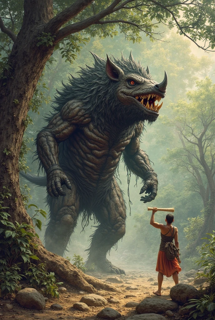 The Cursed Grove: Where the Monsters Hide"
Marcelo and his wife decided to walk in the woods near their home, despite the stories they heard about this place being cursed. Suddenly, they found themselves lost and the woods seemed to be getting darker and more dangerous.
Suddenly, they heard a loud, wild roar, and were horrified to see a monstrous creature emerging from behind the trees. The creature had sharp claws and teeth, a muscular body, and a wild look.
Marcellus and his wife ran as fast as they could, trying to escape that creature, but she always seemed one step ahead of them. They finally managed to escape the woods, but Marcellus never had the courage to walk there again.