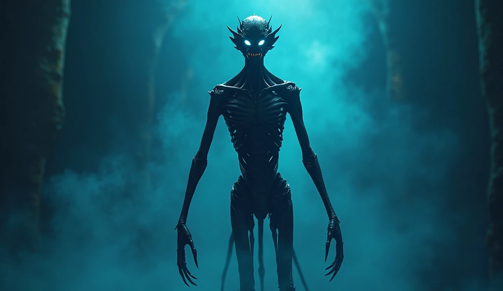 Create a very realistic and also very scary Minecraft enderman