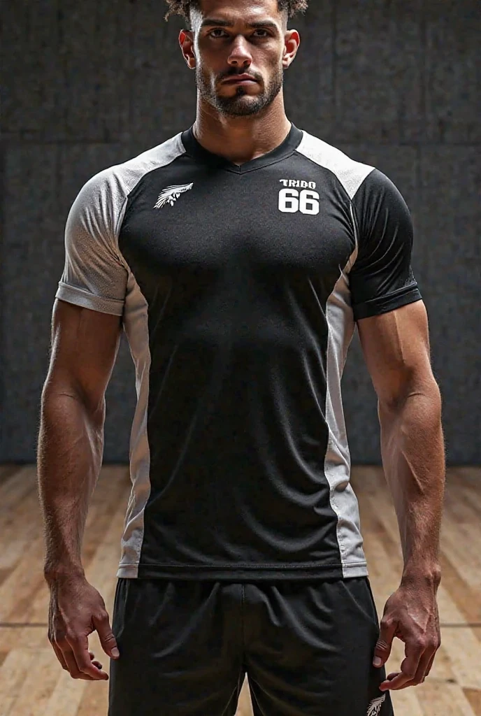 A middle-aged Japanese rugby player、Groundに立っている。Lager shirt。White shorts。bulge。White shortsの股間は大きく盛り上がっている。Masculine face。Kind Face。Handsome face。Big body。Big muscles。thick limbs。Ground。bulge。White shorts。Photorealistic。