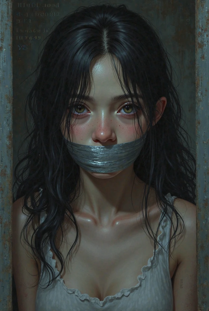 a close up of a person holding a chain with a face, ((chains)), shackled in the void, dormant in chains, yandere intricate, the the man is wrapped in chains, chained skeleton, chains, samurai chains ink undead, gapmoe yandere grimdark, dark linework, ((restrained)), wearing chains, thick glowing chains,
