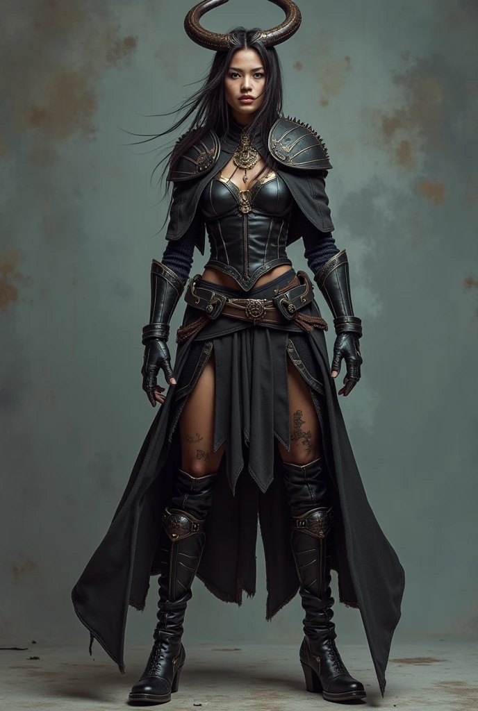 * A long, curved blade with a dark, almost obsidian-like color.
* The hilt could be wrapped in rough leather or adorned with jagged bone.
* An inscription or glowing symbols might be etched onto the blade that pulse with a sinister energy.