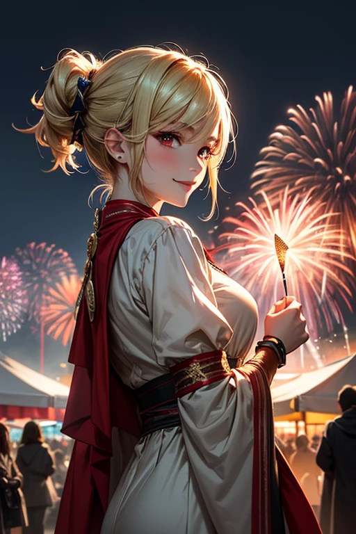 (ultra realistic,32k, masterpiece:1.2),(high detailed skin:1.1),( 8k uhd, dslr, high quality:1.1),
sparkling glitter <lora:dsshionne:0.7>dsshionne, pink hair, long hair, ponytail, hair ornament, white dress, armor, pauldrons, 1girl, <lora:fireworks_20230730090722:0.5>sky, city skyline,(fireworks:1.1), landscape, clouds, outdoors, night, clouds, reflection, night sky, (stars,starry sky:1.1), horizon, , <lora:add_detail:0.79>, (huge breast:0.9),
(looking at viewer, standing,:1.1), (upper body:1.1)
,(radiant:1.1),