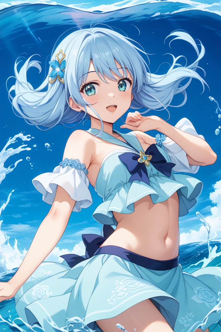 {{illustration}}, {{masterpiece}}, {{best quality}}, {{official art}}, {very detailed CG Unity 8k wallpaper}}}}, {{art book}}}, 1 girl, mint hair, long hair, aqua green hair, swimwear, sexy, white skin, white swimsuit, water blue_eyes, pastel colors, bare shoulders, collarbone, swimwear, {{{solo}}}, short eyes, cute face, loli face, good body parts, cute, style mimicry , dynamic pose, cute girl, perfect fingers, navel, cute swimsuit, {{sexy outfit}}}, swimming skirt, sexy body, border, loli, ruffled swimsuit, sexy swimsuit, {{{underwater}}}, lower breast, glass world