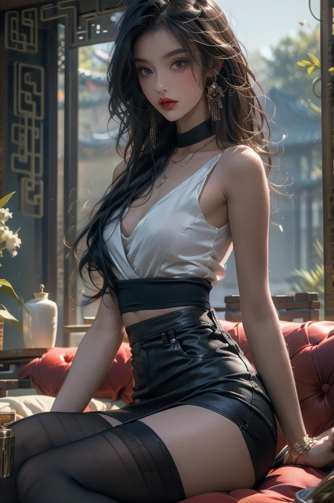 ((Bare shoulders)), ((Full breasts)), ((The skirt is short)), ((Sexy legs)), ((whole body)), Practical, Fashion girl, Red lips, Mature women, Exquisite makeup, big eyes, beautiful, (best quality, masterpiece:1.2), Ultra Detailed, (Practical:1.37), ((Random scenes, Random shooting angles)), ((Sexy long legs)), Young and energetic, Charming model, (Delicateeyes, Delicate lips), Show a bright smile, Create stunning girl images, warm color, Very high color saturation, Official Art, Extremely detailed CG, Unity 8K Wallpaper, (High Dynamic Range :1.4), (Movie atmosphere),(Soft colors), (Natural skin texture, ultra-Practical, Soft Light, sharp),(Very detailed), night, moonlight