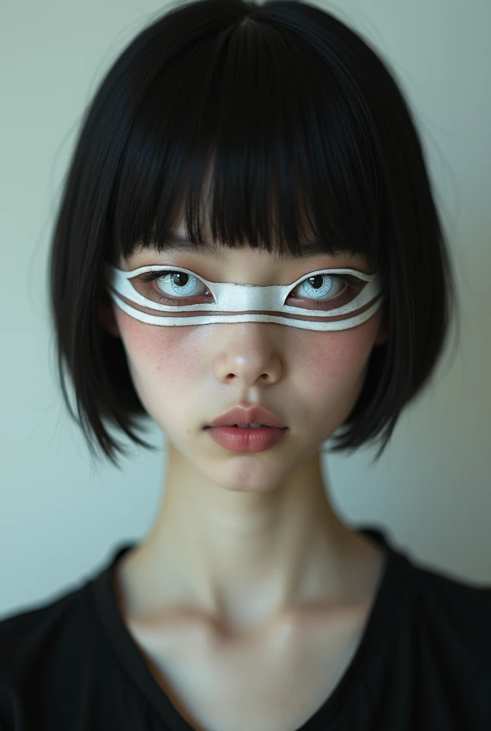 (best quality, 8K, 32k, masterpiece, Ultra high quality:1.2),twin,female,韩国漂亮female人的照片,short black hair,beautiful face,(lean forward:1.3),Squat,(from above:1.2),(close up:1.4),leave,Loose T-shirt,Large Breasts,(Beautiful nipples slipping:0.9),outdoor,windy,shiny skin,Blurred background,